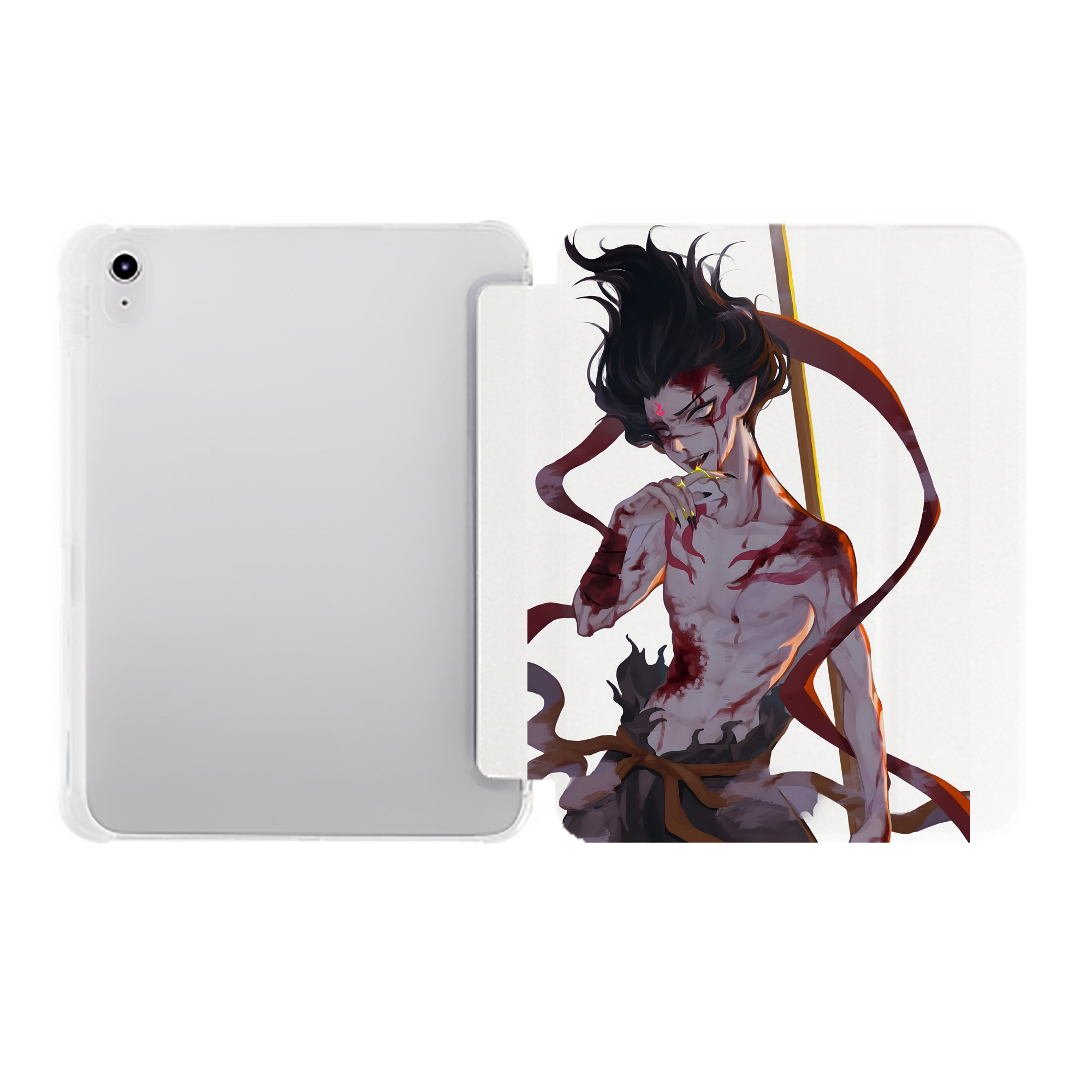 （画像用） Ne Zha 2 ナタ 魔童の大暴れ IPad ケース ペン収納付き 三つ折りスタンド PUレザー×シリコン 対応機種9.5/10.5/10.9インチ